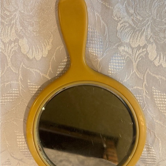 Vintage Butterscotch Bakelite Hand-Held Mirror - Picture 2 of 5